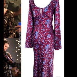 Betsey Johnson Red and Blue Long Sleeve Dress